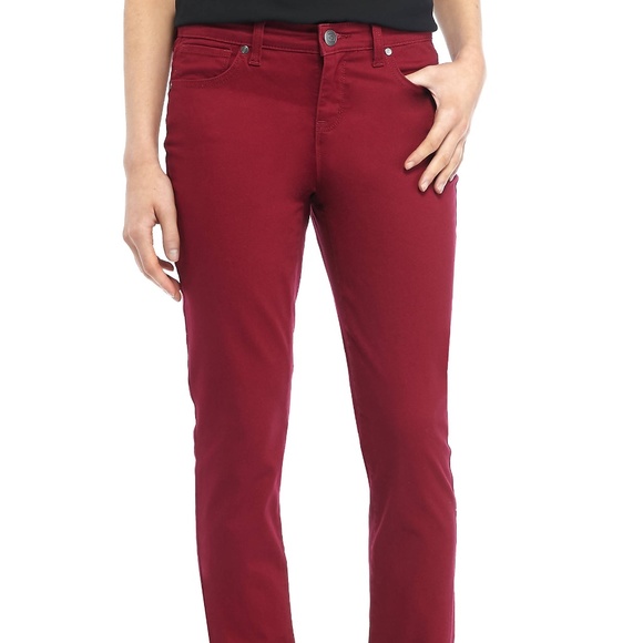 deep red jeans